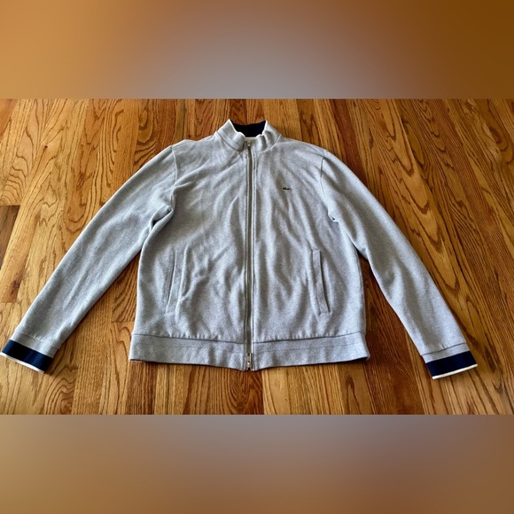 Izod Lacoste Light Gray Zip-Up Jacket - XL - EUC - Picture 1 of 11